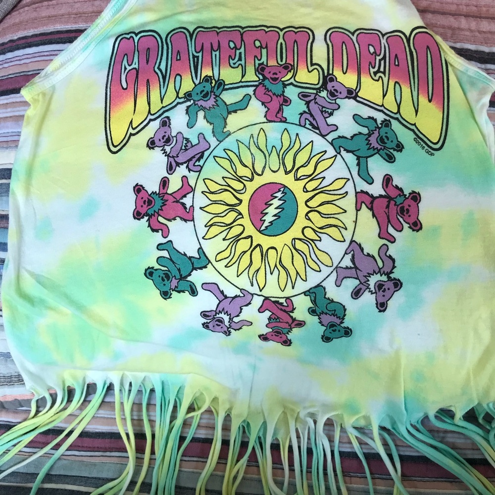 Rowdy Sprout Tie-Dye Grateful Dead Tank Top in Yellow, Green, Pink, Purple, Blue